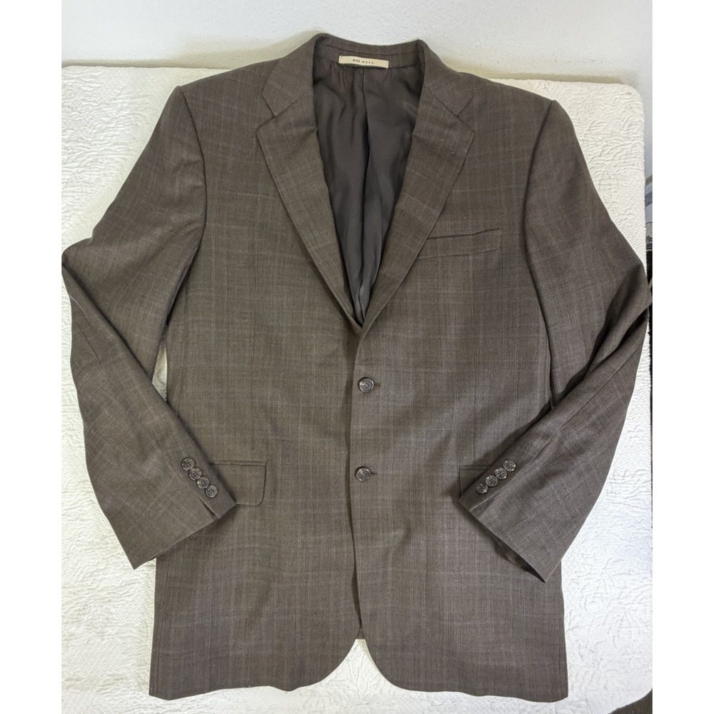 Burberry 100% Worsted Wool Men's Blazer Sport Coat 44L USA Union Made‎ Flaws